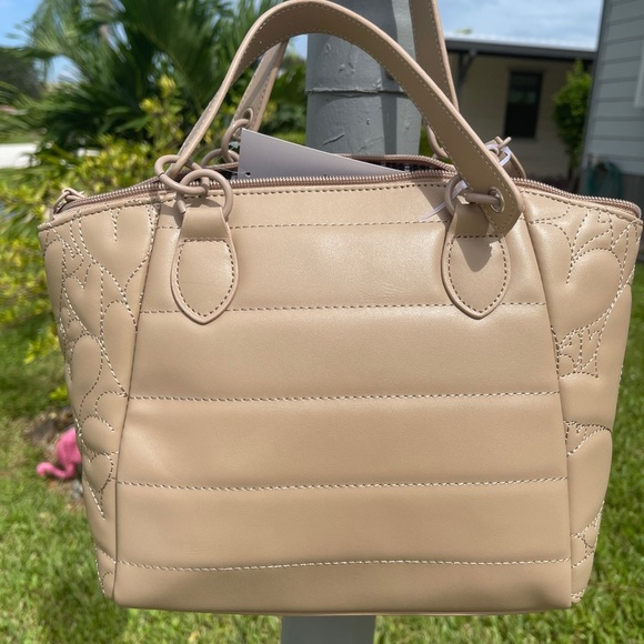 LUV BETSEY By Betsey Johnson LBKinley Satchel Bag In Taupe - Picture 9 of 15